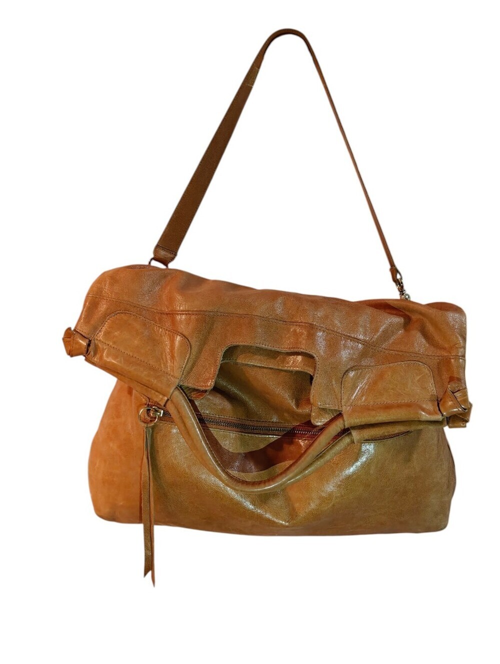 ANNA CORINNA Mid City Leather Tote Large Handbag in Cognac - Picture 2 of 16